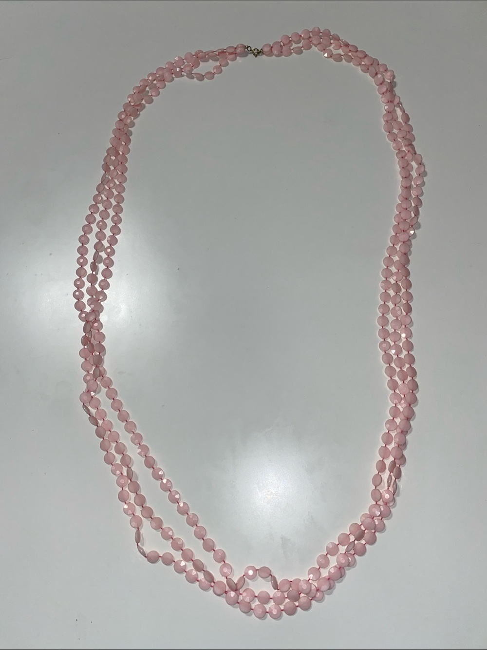 Three-Strand Pink Beaded Necklace